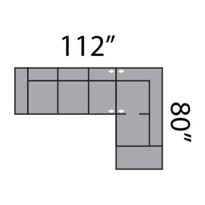 Layout C:  Two Piece Sectional 112" x 80"