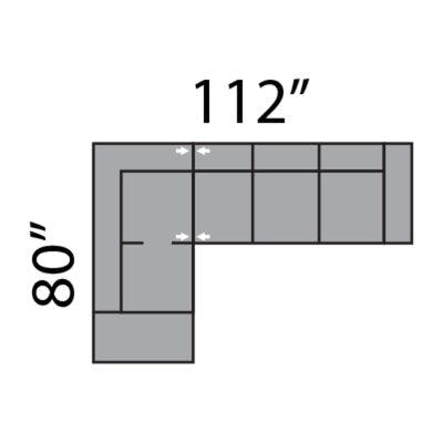 Layout D: Two Piece Sectional 80" x 112"