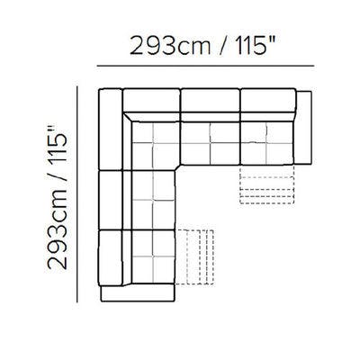 Layout E:  Five Piece Reclining Sectional (115" x 115")