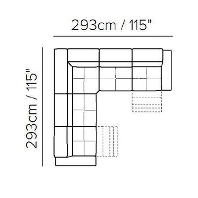 Layout E: Five Piece Reclining Sectional - 115" x 115"