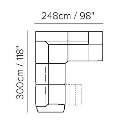 Layout A: Two Piece Reclining Sectional - 118" x 98"