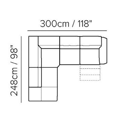 Layout B: Two Piece Reclining Sectional - 98" x 118"