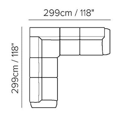 Layout C: Five Piece Reclining Sectional - 118" x 118"