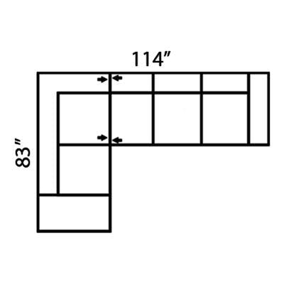 Layout B: Two Piece Sectional 83" x 114"
