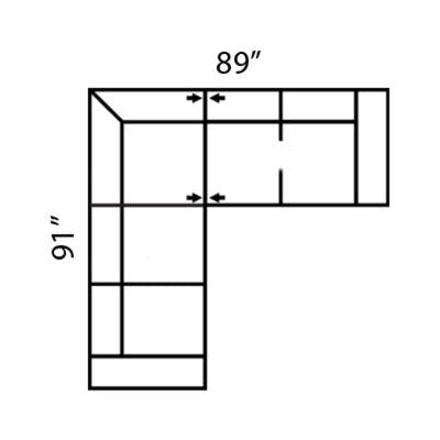 Layout C: Two Piece Sectional 91" x 89"
