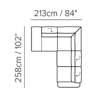 Layout D: Three Piece Sectional - 102" x 84"