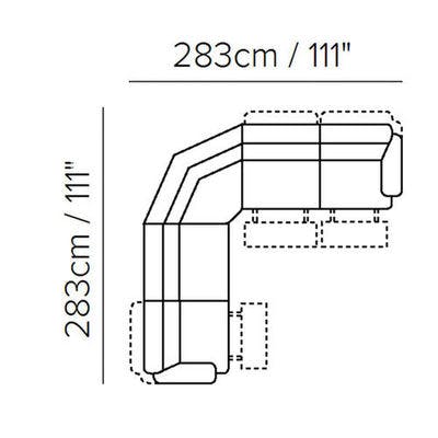 Layout B: Five Piece Reclining Sectional - 111" x 111"