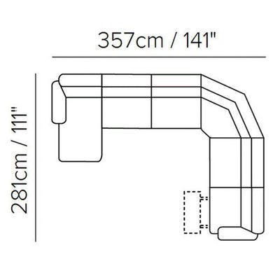 Layout C: Six Piece Reclining Sectional - 141" x 111"