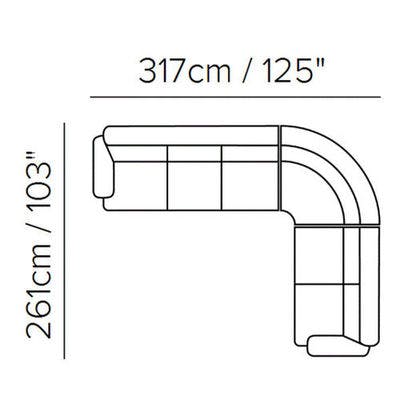 Layout C: Three Piece Sectional - 125" x 103"