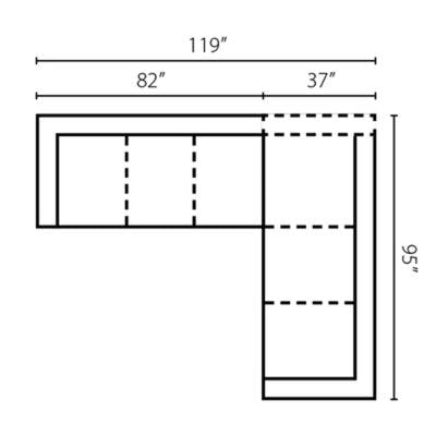 Layout E: Two Piece Sectional 119" x 95"