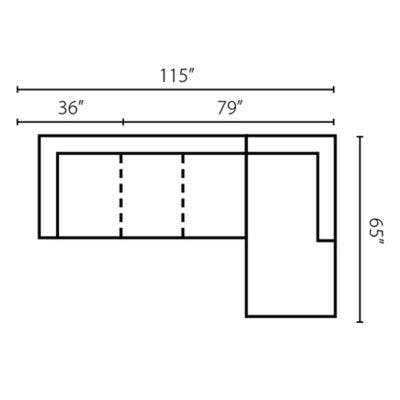 Layout C:  Two Piece Sectional 115" x 65"