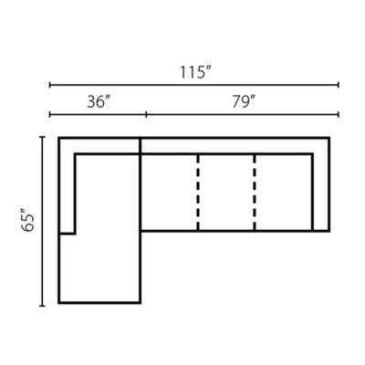 Layout D:  Two Piece Sectional 65" x 115"