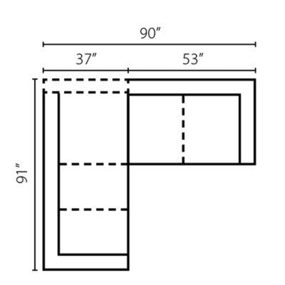 Layout E: Two Piece Sectional 91" x 90"
