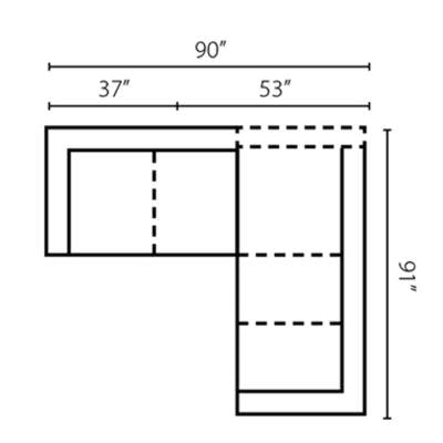 Layout F:  Two Piece Sectional 90" x 91"