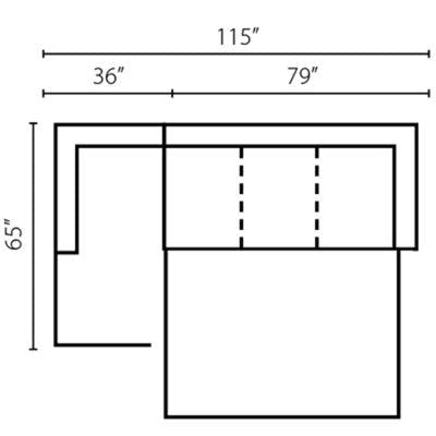 Layout D:  Two Piece Sleeper Sectional 65" x 115"