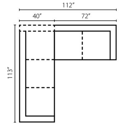 Layout E: Two Piece Sectional 113" x 112"