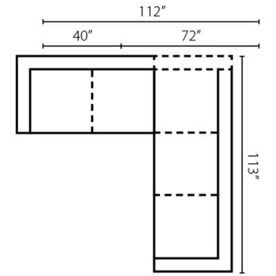 Layout F: Two Piece Sectional 112" x 113"