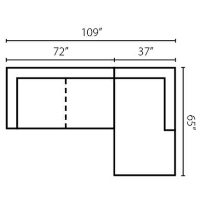 Layout G: Two Piece Sectional 109" x 65"
