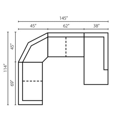 Layout C:  Four Piece Sectional 114" x 145"