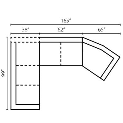 Layout G: Three Piece Sectional 99" x 165"