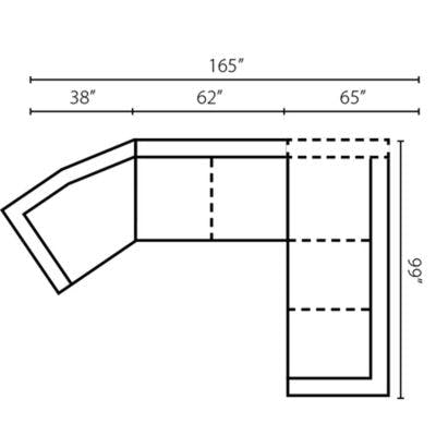 Layout H: Three Piece Sectional 99" x 165"