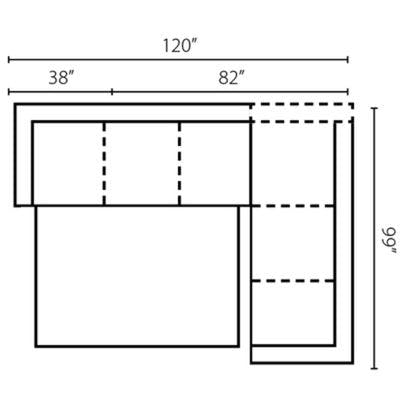Layout D: Two Piece Sleeper Sectional 120" x 99"