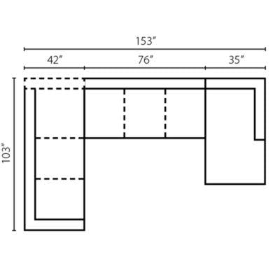 Layout C:  Three Piece Sectional 103" x 153" x 64"