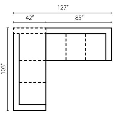 Layout E:  Two Piece Sectional 103" x 127"