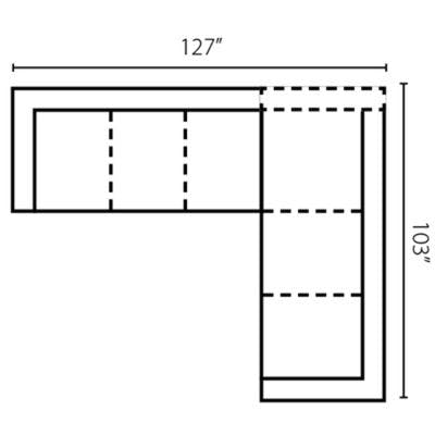 Layout F:  Two Piece Sectional 127" x 103"