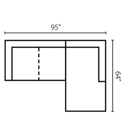Layout G:  Two Piece Sectional  95" x 64"