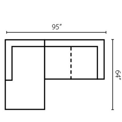 Layout H:  Two Piece Sectional 64" x 95"