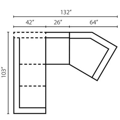 Layout I:  Three Piece Sectional 103" x 132"