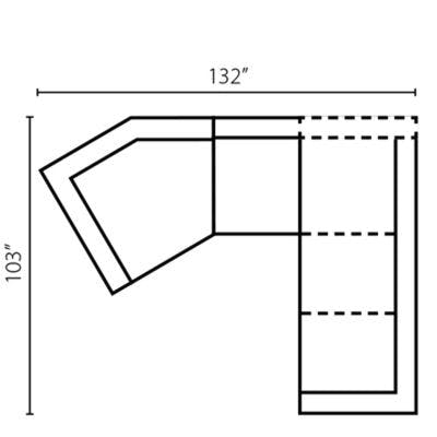 Layout J:  Three Piece Sectional 132" x 103"