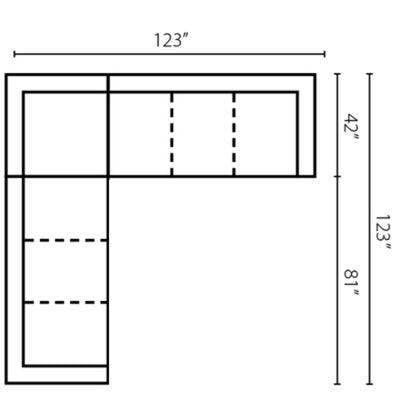 Layout C: Three Piece Sectional 123" x 123"