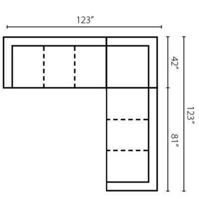 Layout D:  Three Piece Sectional 123" x 123"