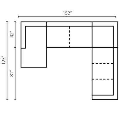 Layout F: Four Piece Sectional 63" x 152" x 123"