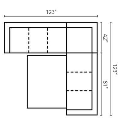 Layout A: Three Piece Sleeper Sectional 123" x 123"