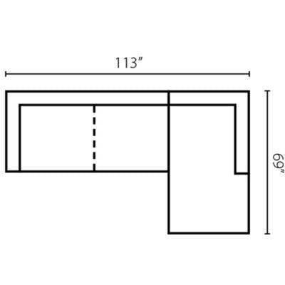 Layout C:  Two Piece Sectional 113" x 69"