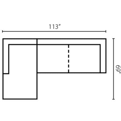 Layout D: Two Piece Sectional 113" x 69"