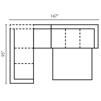 Layout A:  Three Piece Sectional 95" x 147"