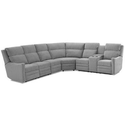 Layout E: Four Piece Reclining Sectional with Four Power Headrest Recliners - 123" x 116"