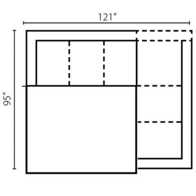 Layout D:  Two Piece Sectional 121" x 95"