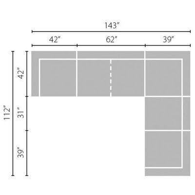 Layout E:  Five Piece Sectional - 143" x 112"