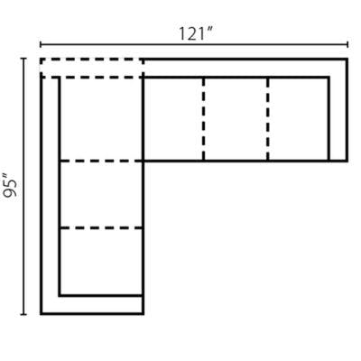 Layout C:  Two PIece Sectional 95" x 121"