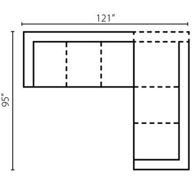 Layout D:  Two Piece Sectional 121" x 95"