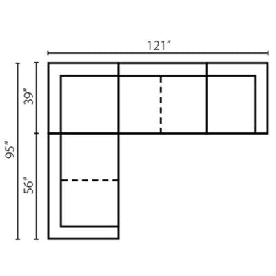 Layout E: Four Piece Sectional 95" x 121"