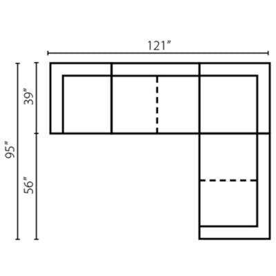 Layout F:  Four Piece Sectional 121" x 96"