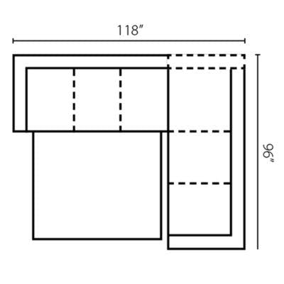 Layout A: Two Piece Sleeper Sectional 118" x 96"