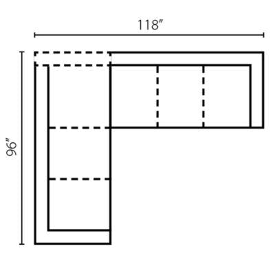 Layout A: Two Piece Sectional 96" x 118"
