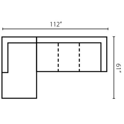 Layout D: Two Piece Sectional 61" x 112"